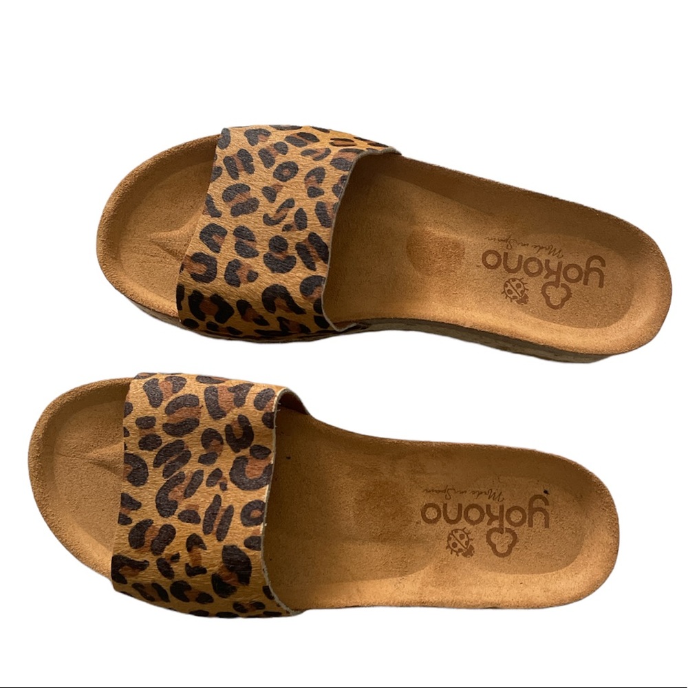 Yokono Leopard Print Sandals Sz 6.5 - image 1